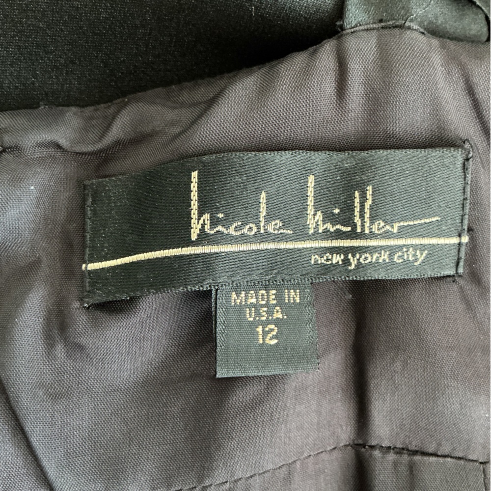 Vintage Nicole Miller New York City Black Satin Formal Gown Y2K Revival - Picture 7 of 8